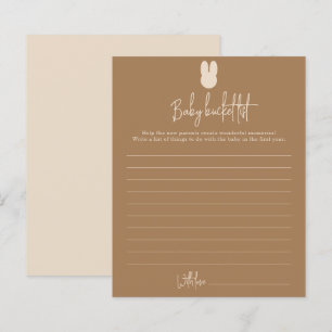 Simple bunny Baby bucket list