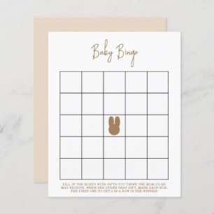 Simple bunny Baby shower bingo game