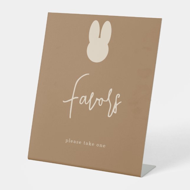 Simple Bunny Thank you / Favours Pedestal Sign (Front)