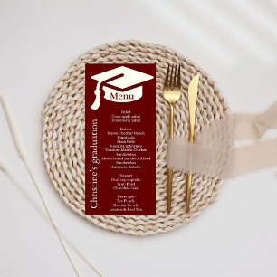 Simple Burgundy Graduation party dinner menu