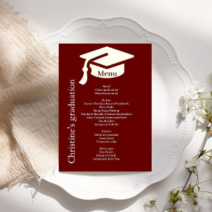 Simple Burgundy Graduation party dinner menu