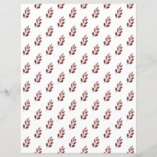 Simple Burgundy Leaf Scrapbook Paper Sheet