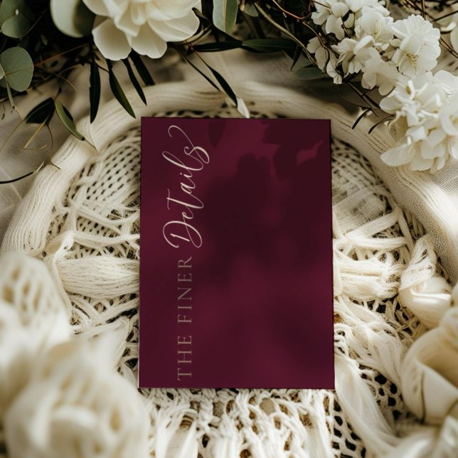 Simple Burgundy Wedding Details Enclosure Card (Creator Uploaded)
