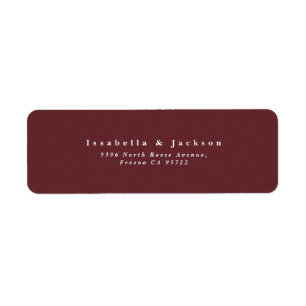 Simple Burgundy Wedding Return Address Label