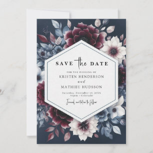 Simple Burgundy Wedding Save The Date