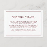 Simple Burgundy White Minimalist Wedding Details