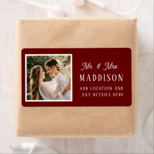 Simple Burgundy & White Wedding Photo
