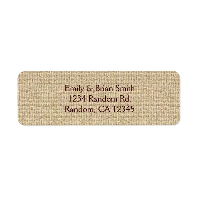 Simple burlap custom return address labels (Front)