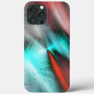 Simple burnt cyan digital stain over showy reddish iPhone 13 pro max case