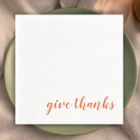 Simple Burnt Orange Give Thanks Thanksgiving