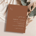 Simple Burnt Orange Terracotta Minimalist Wedding Invitation<br><div class="desc">Celebrate your big day with our Simple Burnt Orange Terracotta Minimalist Wedding Invitation! This elegant invitation features a minimalist design with earthy tones and a bohemian touch that is perfect for an autumn wedding. The burnt orange and terracotta colour scheme is sure to impress your guests and make your special...</div>
