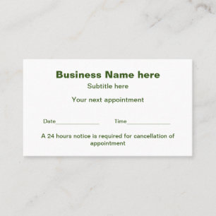 simple business add your appointment details loyalty card