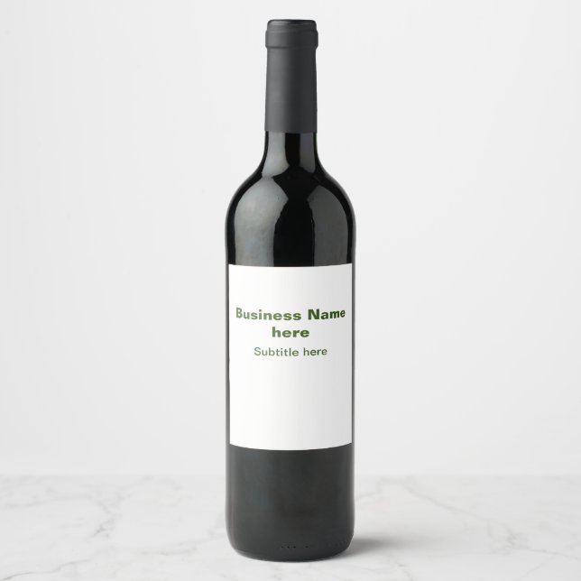 simple business add your name text q r code wine label (Front)