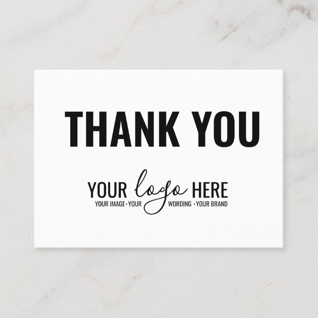 Simple Business Branding Company Logo Thank You Business Card (Front)