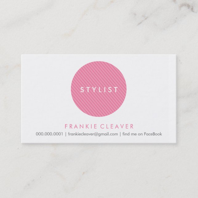 SIMPLE BUSINESS CARD :: bold spot pink (Front)
