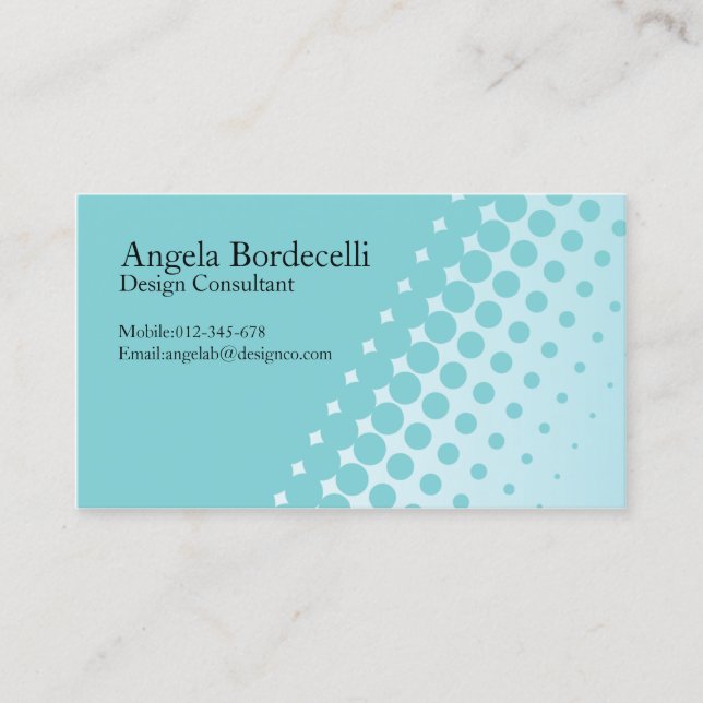 Simple Business Card Half Tone Dots (Front)