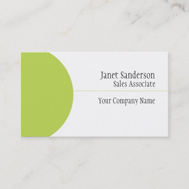 Simple Business Cards with Lime Green (Front)
