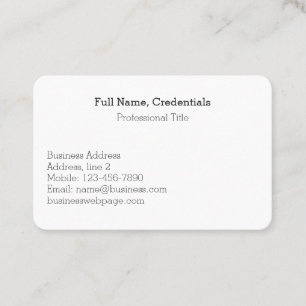 Simple Business Company Logo Formal Black White Card