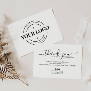Simple Business Company Logo Thank You Order Card