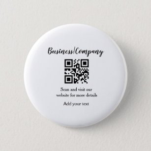 Simple business company website barcode QR add nam 6 Cm Round Badge