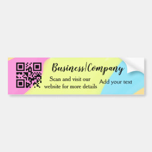 Simple business company website barcode QR add nam Bumper Sticker