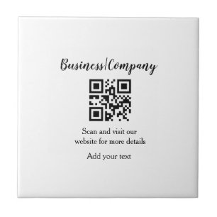 Simple business company website barcode QR add nam Ceramic Tile