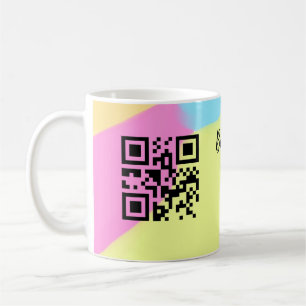 Simple business company website barcode QR add nam Coffee Mug