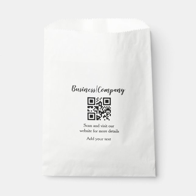 Simple business company website barcode QR add nam Favour Bag (Front)
