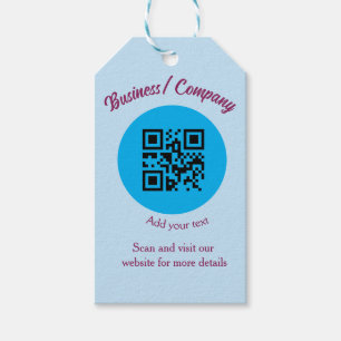 Simple business company website barcode QR add nam Gift Tags