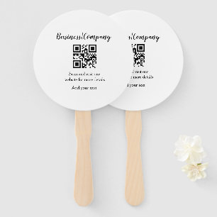 Simple business company website barcode QR add nam Hand Fan
