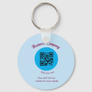 Simple business company website barcode QR add nam Key Ring
