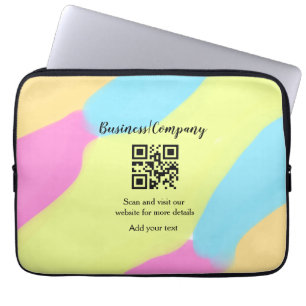 Simple business company website barcode QR add nam Laptop Sleeve