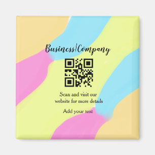 Simple business company website barcode QR add nam Magnet