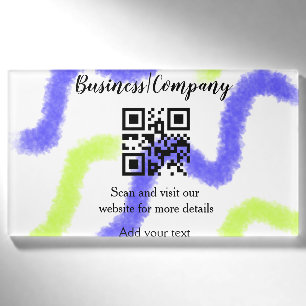 Simple business company website barcode QR add nam Name Tag