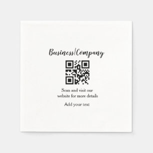 Simple business company website barcode QR add nam Napkin