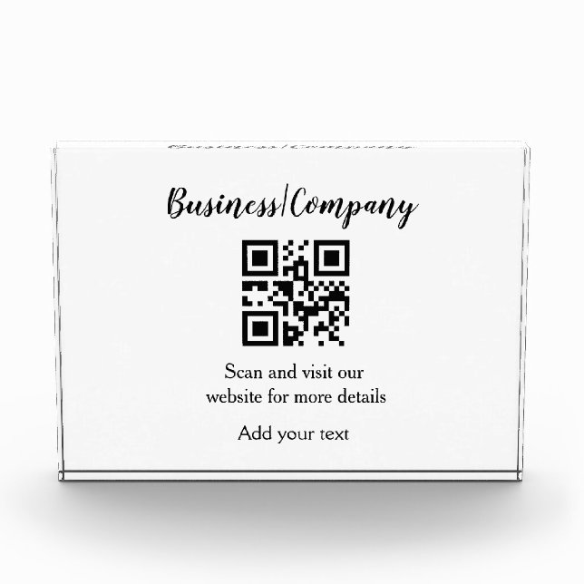 Simple business company website barcode QR add nam Photo Block (Front)