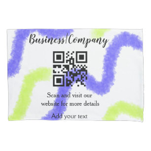 Simple business company website barcode QR add nam Pillowcase