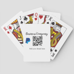 Simple business company website barcode QR add nam Playing Cards