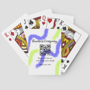 Simple business company website barcode QR add nam Playing Cards