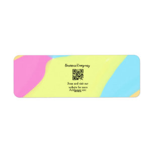 Simple business company website barcode QR add nam Return Address Label