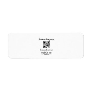Simple business company website barcode QR add nam Return Address Label