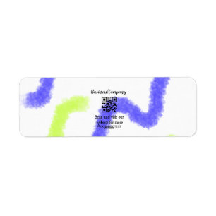Simple business company website barcode QR add nam Return Address Label