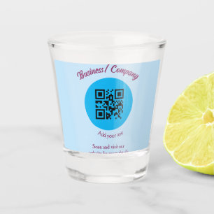 Simple business company website barcode QR add nam Shot Glass