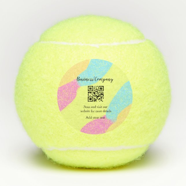 Simple business company website barcode QR add nam Tennis Balls (Front)