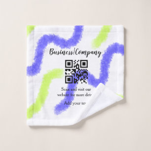 Simple business company website barcode QR add nam Wash Cloth