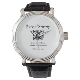 Simple business company website barcode QR add nam Watch