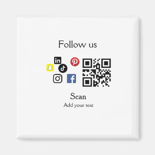 Simple business company website barcode QR code Magnet