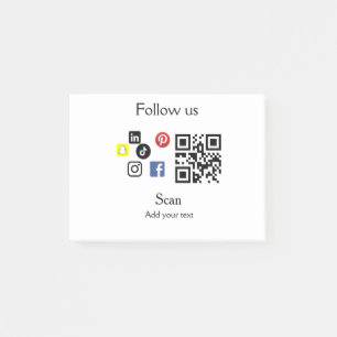 Simple business company website barcode QR code Post-it Notes