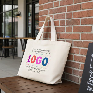 Simple Business, Corporate Custom Logo promotional Large Tote Bag
