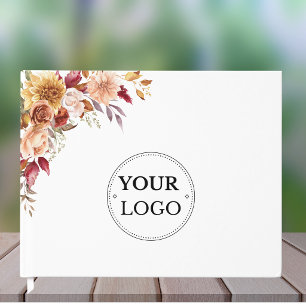 Simple Business Corporate Logo Elegant Floral Guest Book